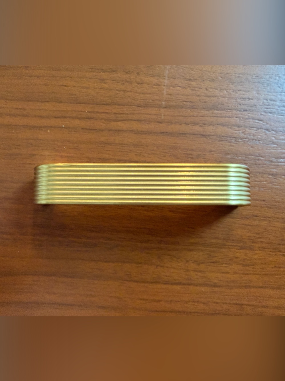 Antique Brass Reeded Drawer Pull
